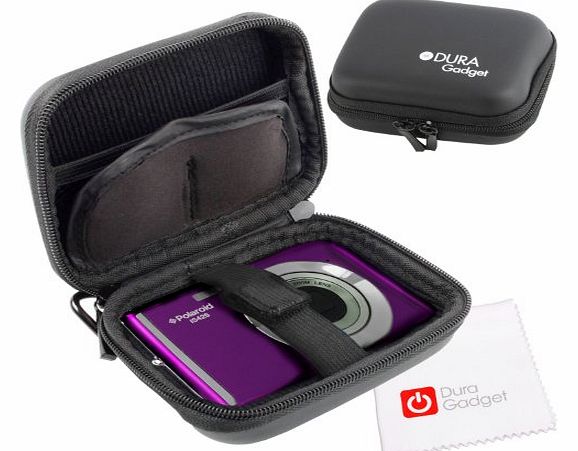 Black Shell Camera Carry Case With Belt Clip For Polaroid IS426 + FREE Cleaning Cloth Worth �2.99