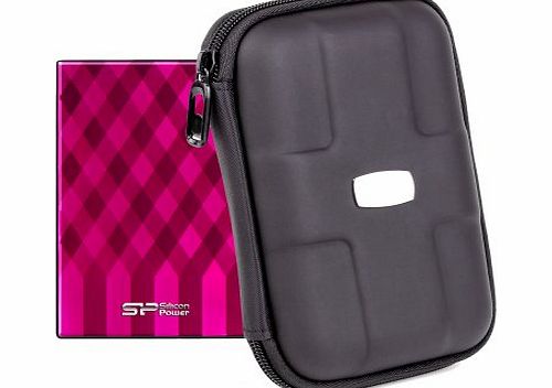 DURAGADGET Executive Rigid HDD Carry Case With Belt Loop For Silicon Power Armor A80 HDD 1TB - External Hard Drive, Silicon Power 640GB Armor A70, Silicon Power Armor A50 USB 2.0 500GB (Gold) Portable