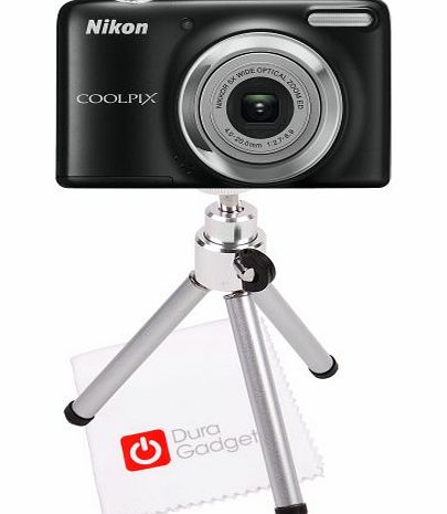 DURAGADGET Portable Lightweight Collapsible Mini Camera Tripod   BONUS Cleaning Cloth For Nikon Coolpix S2700 amp; Coolpix L29 / L30