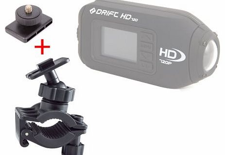 DURAGADGET Secure Clamp On Road Bike Camcorder Mount (Standard Tripod Mount) For Toshiba Camileo X-Sports, Drift HD Ghost, Liquid Image Ego 