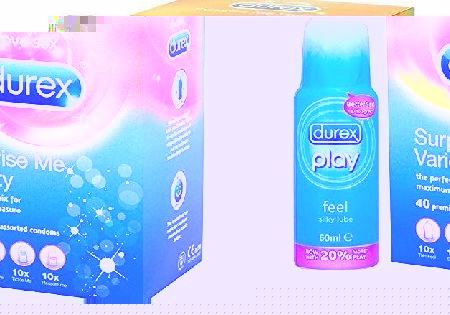 Durex Pk40 - Durex Surprise Me Variety Condoms   Play Feel 60ml Lube