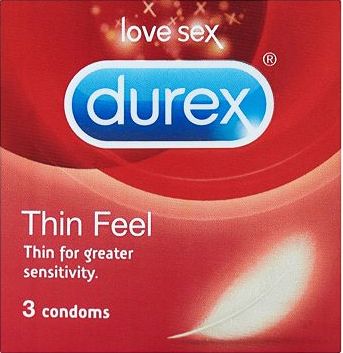 Durex, 2041[^]10016181 Thin Feel condoms - 3 Condoms 10016181
