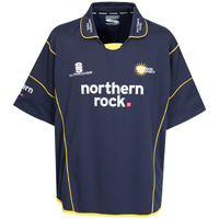 Durham Dynamos Cricket Shirt - Navy/Yellow.