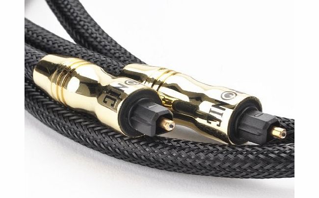 1m TOSLINK Goldspec High Resolution Professional Digital Optical TOSlink Cable - 24K Gold Casing- suitable for PS3, Sky, Sky HD, LCD, LED, Plasma, Blu-ray, Home Cinema Systems, AV Amps