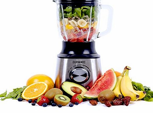 Duronic BL10 Stainless Steel Body Powerful 1000W Table Blender - 1.5L Glass Jug