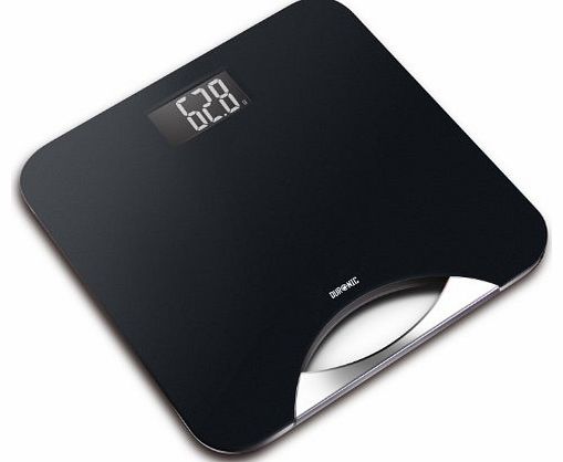 Duronic BS801 Touch Sense 180KG Electronic Slim Digital display Black Bathroom Scales with Carry Handle