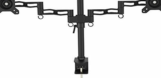DM352 Double Twin LCD LED Desk Mount Arm Monitor Stand Bracket with Tilt and Swivel (Tilt �15�|Swivel 180�|Rotate 360�)