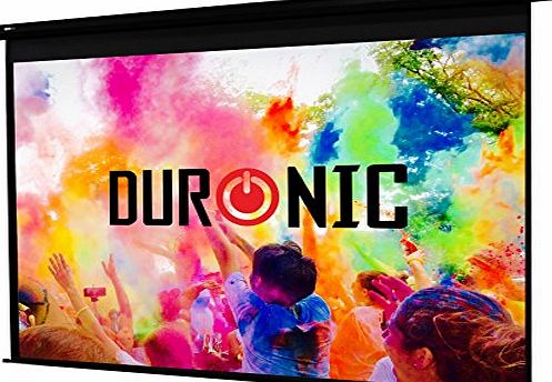 Duronic EPS119/169 HD Projector Screen (Screen: 264cm(w) X 147cm(h)) - 16:9 Widescreen Matte White Screen - Electric Motorised switch control