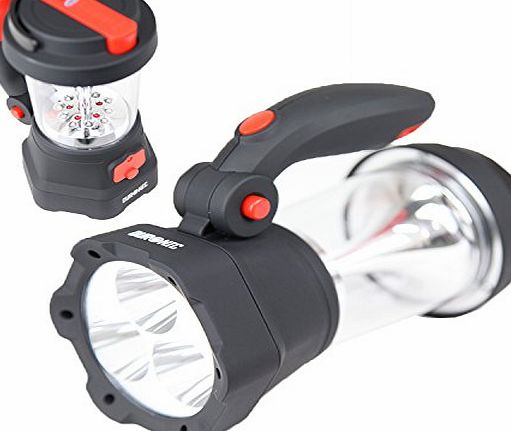 Duronic Hurricane 4 in 1 Rechargeable Wind-Up Dynamo Flashing Red LED, 10 LED Lantern amp; 3 LED Torch - USB Charging Function   1 Year Warranty