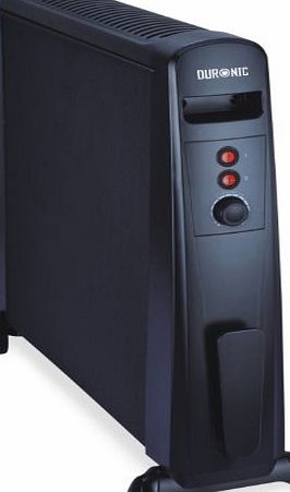 Duronic HV101 Black Mica Panel 2.5KW Radiant Convector Heater with thermostat - Oil Free Heater - Heats up in 1 Minute