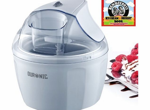 IM525 Ice Cream Machine, Sorbet and Frozen Yoghurt Maker + Free 128 pages best selling recipe book: Ben and Jerrys Homemade Ice Cream and Dessert Book