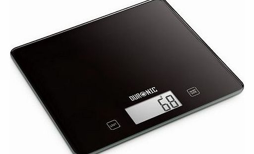 Duronic KS875 Slim Black Glass Surface Design Digital Display 5KG Kitchen Scales 2 Years FREE Warrantee