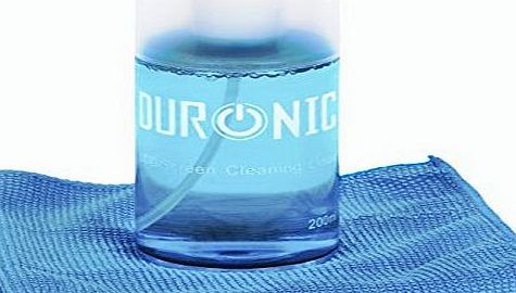 Duronic SCK101 200ml Screen Cleaning Kit with Microfibre Cloth for LCD/TFT/LED/Plasma/iPad/Laptop/TV