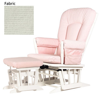 Jasmine White Glider Chair and Stool - Cream