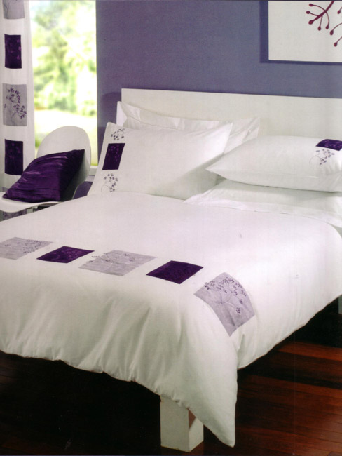 Jessica Lilac Faux Suede Double Size Duvet Cover and 2 pillowcases Bedding