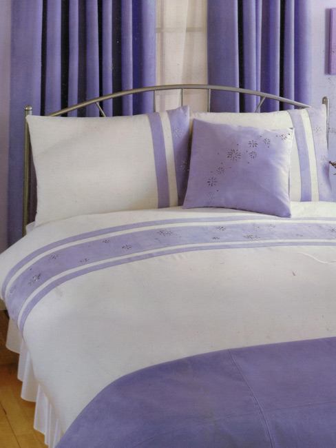 Lilac Faux Suede King Size Duvet Cover and 2 pillowcases Bedding