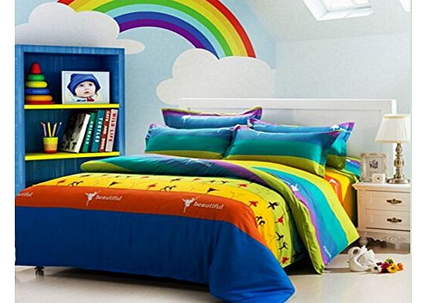 Duvet Cover Sets Rainbow Color King Size Duvet Cover Bedding Set