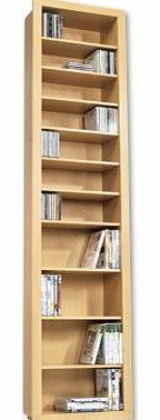 DVD and CD Media Storage Tower - Beech Effect
