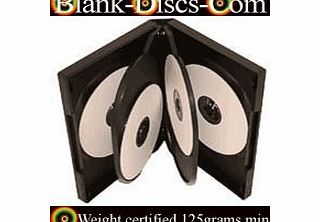 DVD-CASES 6 Way 22mm DVD Multi Cases Black - Pack of 5-Cases - Heavy duty 125grams Black PP Case