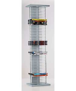 DVD Tower - Silver And Chrome