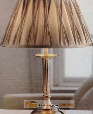 Light Golden Brown Finish Table Lamp With Satin Effect Shade
