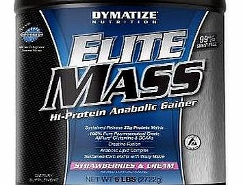 Dymatize Nutrition Elite Mass Strawberry Cream Hi-Protein Anabolic Gainer Powder 2722g