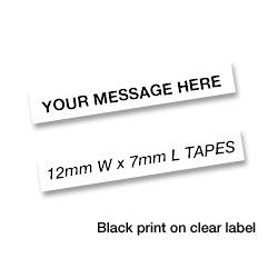 Dymo D1 Labels Black On Clear 12mm x 7m