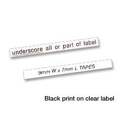 Dymo Labels Black Printed On Clear-9mm