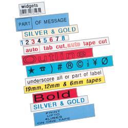 Letratag Label Plastic Metallic Silver 12mm