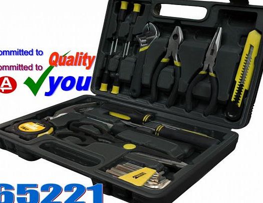DYNATEC DIY Tool Kit Handy Starter Kit 65221 Pliers Screwdriver Bits Hammer Stanley Hex Key Tape