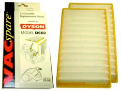 Dyson DC02 HEPA FILTER 2 PACK (Pattern). PN# FIL66