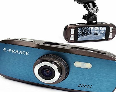 E-PRANCE New G1W Novatek 2.7`` Car Dashcamera Driving Recorder   1920*1080P 30FPS   G-sensor   Car License Plate   MOV   120 Degree Wide Angle Lens   Night Vision   H.264   32GB Memory Card Color Blue