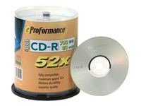 E-Proformance 52x CD-R Media 100 pack 700MB 80min in Cakebox