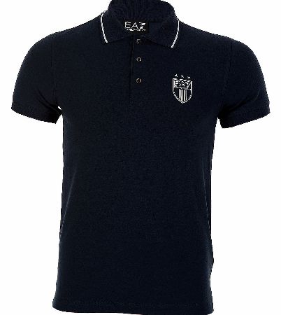 EA7 Emporio Armani Polo Chest Shield Logo Grey
