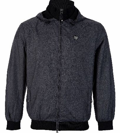 EA7 Shield Logo Contrast Trim Jacket Grey