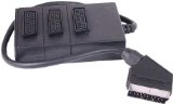 EAG 3 Way Scart Box Adaptor with 0.5 m cable , Xbox , PS2, VHS