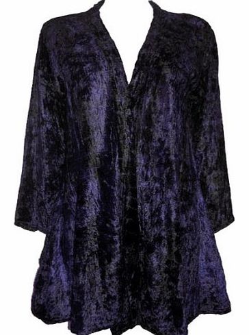 Eaon Plus Eaonplus Purple Midnight Swing Velvet Edge to Edge Jacket - Size 34/36