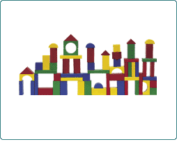 TUB OF WOODEN BRICKS