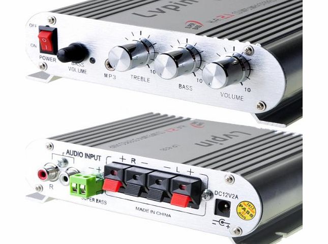 EARLYBIRD SAVINGS Mini Hi-Fi 2.1 Audio Power Digital Stereo Amplifier Amp 2A for CD MP3 MP4 iPod Motorcycle Car Free Ballpoint Pen