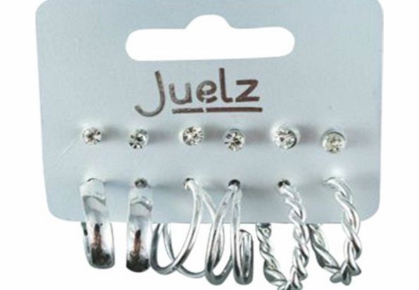 Earrings stud and hoop earrings - 6 pairs