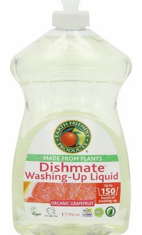 Earth Friendly Products Grapefruit Dishmate Washing Up Liquid 750 ml (Pack of 2)
