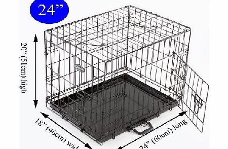 Easipet 24`` Black Metal Dog / Puppy Cage