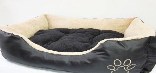 Easipet Dog Bed deluxe faux fur in Black and tan - XL