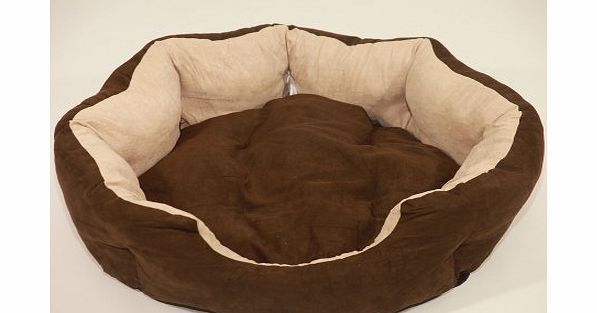 Easipet Dog Bed Oval Cushion in Soft faux Suede - Medium
