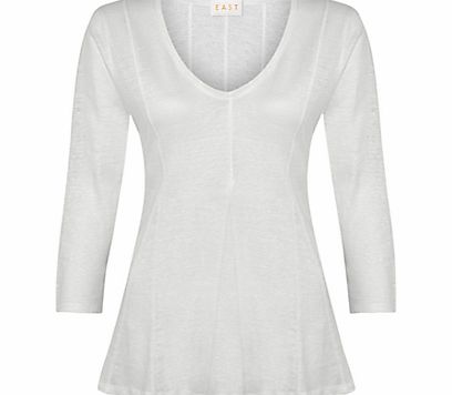 East Godet Linen Jersey Top, Ivory