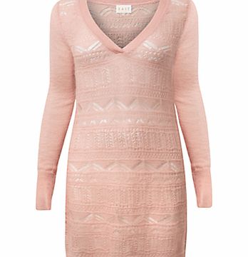 East Lace Stitch Jumper, Pale Pink