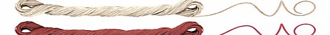 East of India Twisted String Skein Set, Red/Cream