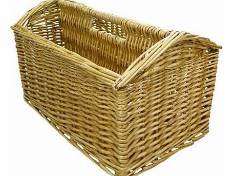 east2eden Vintage Retro Honey Wicker Magazine Newspaper Holder Rack Stand Storage Basket