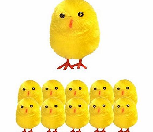 Easter 10 x Mini Plush Yellow Chicks Easter Egg Decorations