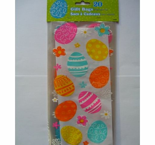 Easter Pack of 20 SPRING EGGS (Easter) Cello Bags (Cellophane/Party/Loot)